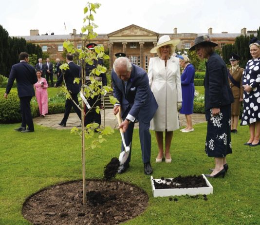 The King and Queen, joined by the King and Queen of Sweden, will Plant Swedish Oak Tree King Charles III and Queen Camilla plant a tree to mark the coronation at Hillsborough Castle, Co Down during a two day visit to Northern Ireland. May 24, 2023.