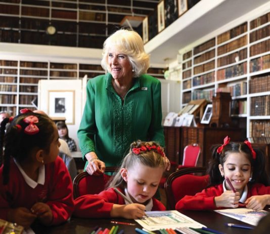 The Queen becomes Patron of the Anne Frank Trust UK The Queen during a visit to Robinson Library, Armagh, Co Armagh, to continue her work to foster a love of reading across all ages as part of a two day visit to Northern Ireland, May 25, 2023.