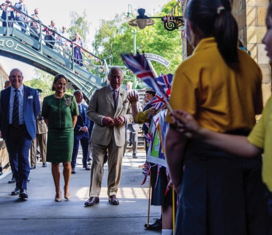 His Majesty The King to Visit Crewe King Charles III during a visit to Pickering in Yorkshire, after arriving by royal train, pulled by the Flying Scotsman. June 12, 2023.