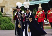 Garter Day at Windsor Castle King Charles III and Queen Camilla attend the annual Most Noble Order of the Garter Ceremony in Windsor Castle in Windsor, England, Monday June 19, 2023.