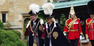 Garter Day at Windsor Castle King Charles III and Queen Camilla attend the annual Most Noble Order of the Garter Ceremony in Windsor Castle in Windsor, England, Monday June 19, 2023.