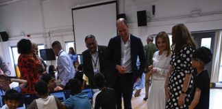 Prince William: We Can End Homelessness | ITV The Prince of Wales and Geri Horner during a visit to Maindee Primary School in Newport, Monmouthshire, as part of his tour of the UK to launch a project aimed at ending homelessness, June 26, 2023.