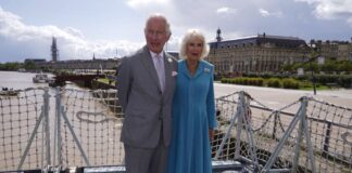 The King and Queen to Visit Holy See and Republic of Italy King Charles III and Queen Camilla attend a reception on the flight deck of HMS Iron Duke in Bordeaux, on day three of the state visit to France, September 22, 2023.