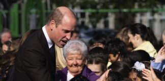 The Prince of Wales to Visit Moss Side, Manchester The Prince of Wales meets members of the public at the Grange Pavilion, Cardiff, Wales. October, 2023.