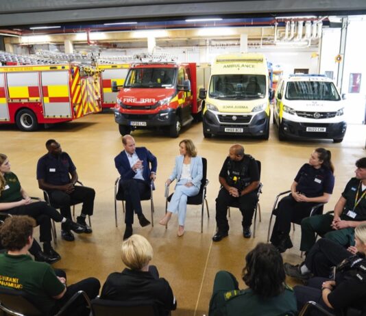 The Prince of Wales Becomes Patron of the College of Paramedics The Prince of Wales talking to staff during a visit to the Milton Keynes Blue Light Hub in Buckinghamshire, to highlight the importance of supporting the mental health of emergency responders during the week of World Mental Health Day. October 11, 2023.