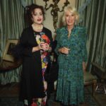 Queen Camilla and Helena Bonham Carter during a reception celebrating 30 years of the Forward Arts Foundation at Clarence House in London, October 11, 2023.