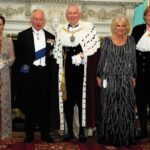 King Charles III and Queen Camilla attend a reception at Mansion House in London, Oct. 18, 2023.