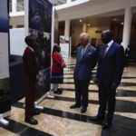 King Charles III meets school children during a tour of the Mashujaa Museum in Uhuru Gardens, Nairobi, on day one of the state visit to Kenya. Picture date: Tuesday October 31, 2023.