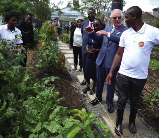 King to Open First Two Coronation Food Hubs King Charles III during a visit to the City Shamba urban farm project at the Mama Lucy Kibaki Hospital in Nairobi, on day one of the State Visit to Kenya. City Shamba serves as a model farm and information centre for the local community, and provides food to the hospital. October 31, 2023.