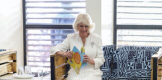 The Queen Celebrates 850th Anniversary of St John’s Foundation Queen Camilla reads a book in the children's reading space (Chekechea), during a session with Book Aid International, as she visits the Eastlands Library in Nairobi, on day one of the State Visit to Kenya. October 31, 2023.