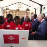 Nairobi, Kenya. 31st Oct, 2023. Britain’s King Charles III interacts with beneficiaries of Prince’s Trust International at the Eastlands Library in Nairobi. King Charles III and Queen Camilla are in Kenya for a four day state visit under the invitation of