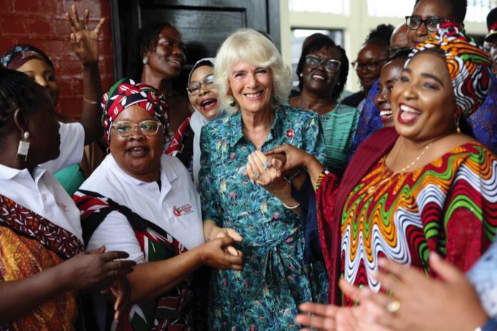 Queen Camilla visits the Situation Room in Mombasa County to meet staff, volunteers and survivors of sexual and gender-based violence, and to learn how the survivors are supported whilst sharing her own insights from working in this area, on day four of a State Visit to Kenya, November 3, 2023.