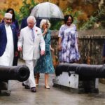 King Charles III and Queen Camilla leaving Fort Jesus, in Mombasa Old Town, after touring the UNESCO World heritage site and learn about the British, Portuguese and Omani influence on the fort’s architecture, on day four of the state visit to Kenya. Pictu