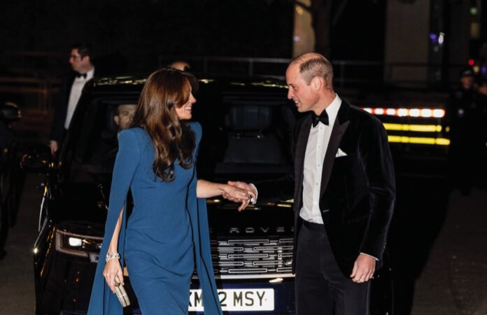 The Prince and Princess of Wales arrive at the Royal Variety Performance at Royal Albert Hall, London, UK, on November 30, 2023.