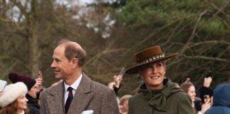 The Duke and Duchess of Edinburgh to Visit Nepal The Duke and Duchess of Edinburgh attending the Christmas Day morning church service at St Mary Magdalene Church in Sandringham, Norfolk. December 25, 2023.