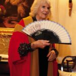 Queen Camilla was presented with a fan designed by Stewart Parvin during an installation ceremony at Clarence House, central London. Picture date: Tuesday February 13, 2024.
