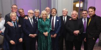 The Queen to Celebrate Literature in Rye Queen Camilla meets (left to right) Alex Jennings, Freddie Fox, Jeremy Irons, Brian Cox, Tom Courtenay, Peter Egan, Robert Lindsay, Martin Jarvis, Simon Russell Beale, Robert Powell and Samuel West at a Celebration of Shakespeare event at Grosvenor House, central London, marking 400 years since the first Shakespeare folio, February 14, 2024.