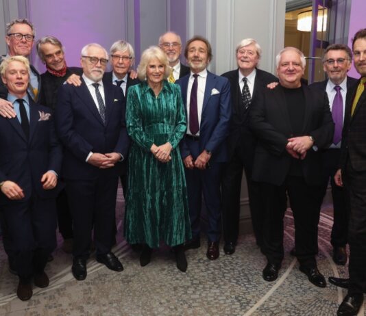 The Queen to Celebrate Literature in Rye Queen Camilla meets (left to right) Alex Jennings, Freddie Fox, Jeremy Irons, Brian Cox, Tom Courtenay, Peter Egan, Robert Lindsay, Martin Jarvis, Simon Russell Beale, Robert Powell and Samuel West at a Celebration of Shakespeare event at Grosvenor House, central London, marking 400 years since the first Shakespeare folio, February 14, 2024.