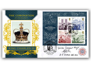 King's Coronation, signed Garrison Sergeant Major Stokes OBE MVO, Coldstream Guards BC722MS1
