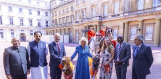 Queen Hosts Reception for 90th Anniversary of Brooke Her Majesty The Queen, alongside Brooke representatives, and Alfie (donkey) and Lala (horse. Photo credit: Ian Jones.
