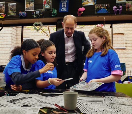 Duke of Edinburgh Returns to St Andrew’s Youth Club The Duke of Edinburgh returns to St Andrew’s Youth Club as part of Patronage with charity London Youth. Credit: London Youth / Marc Sethi